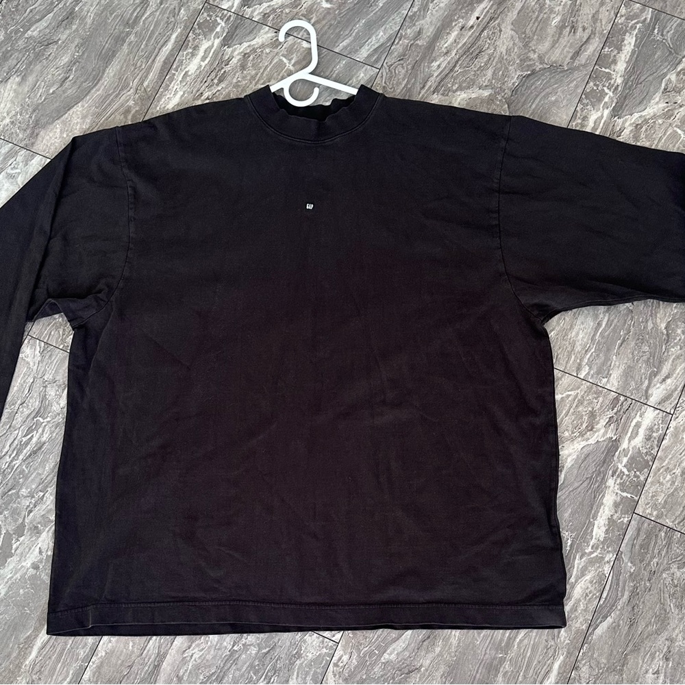 black Yeezy Gap Engineered by Balenciaga logo long-sleeve tee Large